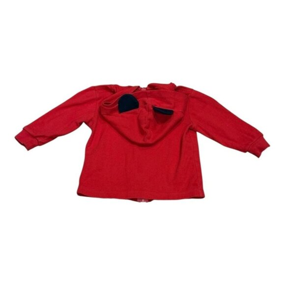 Disney Baby Hoodie Jacket 18M Red Mickey Mouse Ears Full Zip Cotton - Picture 8 of 8